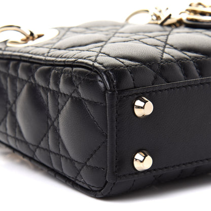 Christian Dior Lambskin Cannage Micro Lady Dior Black 8 of 10