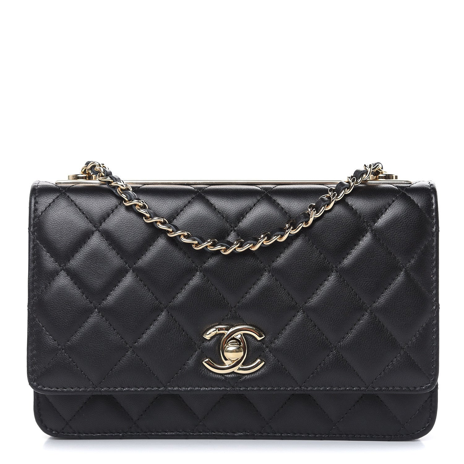 Chanel Lambskin Quilted Trendy CC Wallet On Chain WOC Black 1 of 16