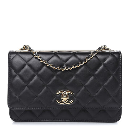 Chanel Lambskin Quilted Trendy CC Wallet On Chain WOC Black 1 of 16
