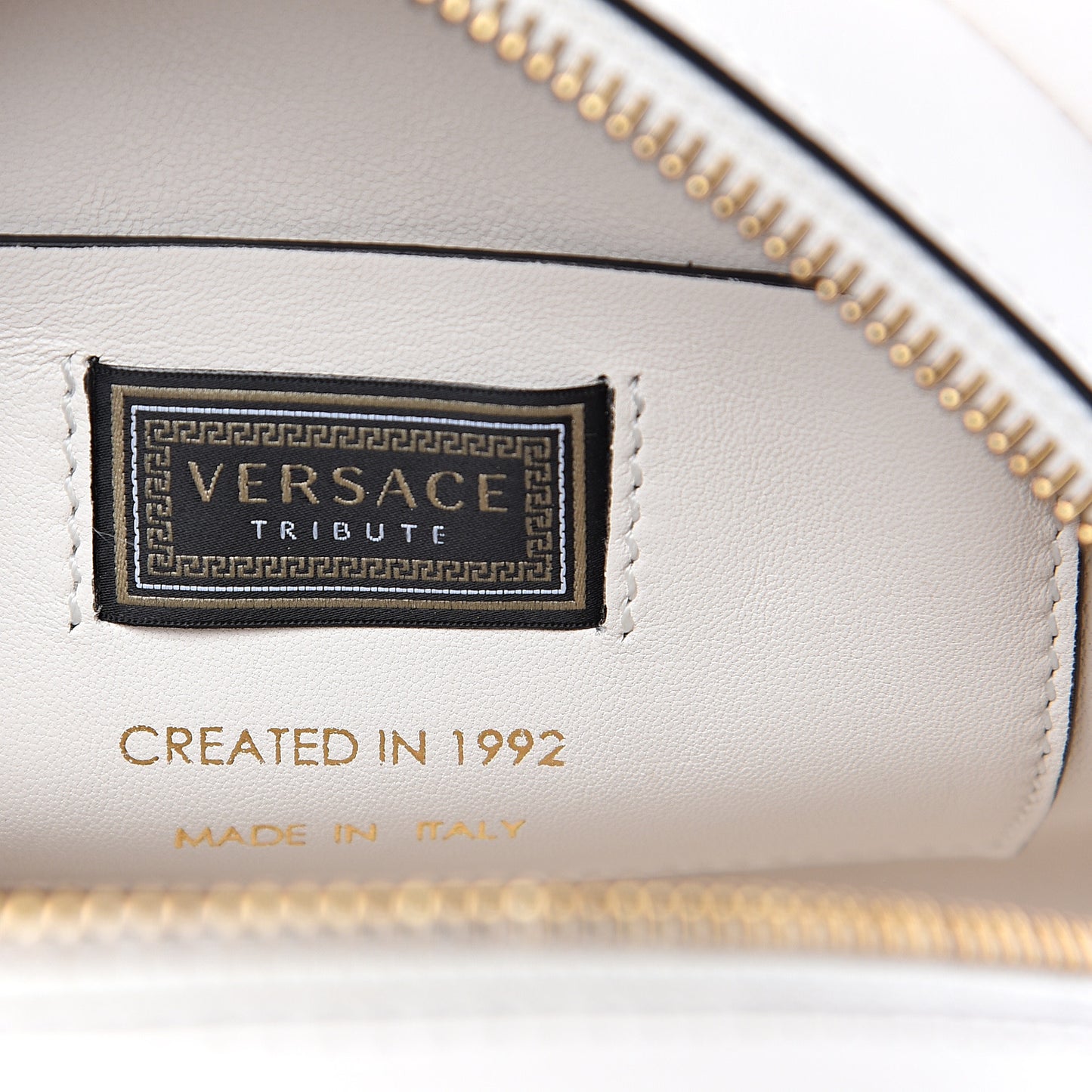 Calfskin Small Medallion Tribute Bowling Bag White