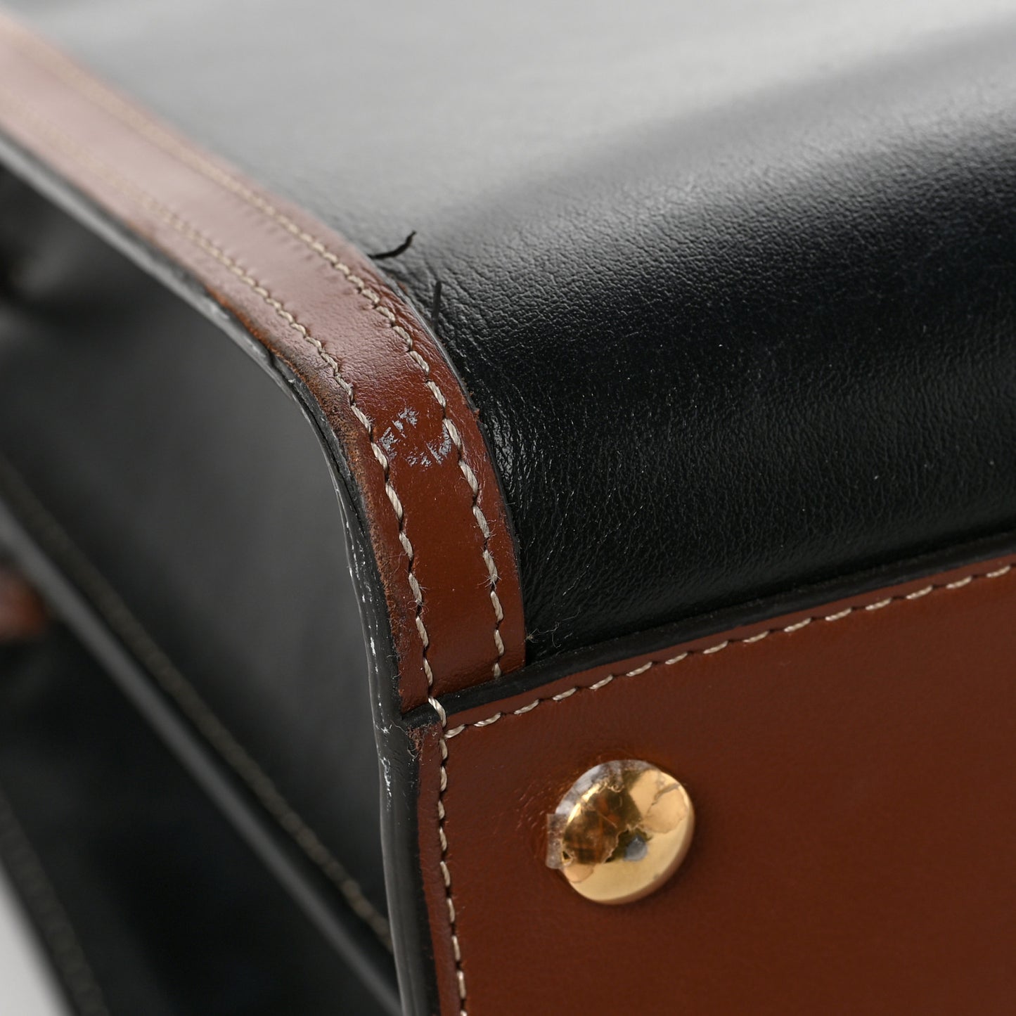 Calfskin Vintage Check Medium Two Handle Title Bag Black