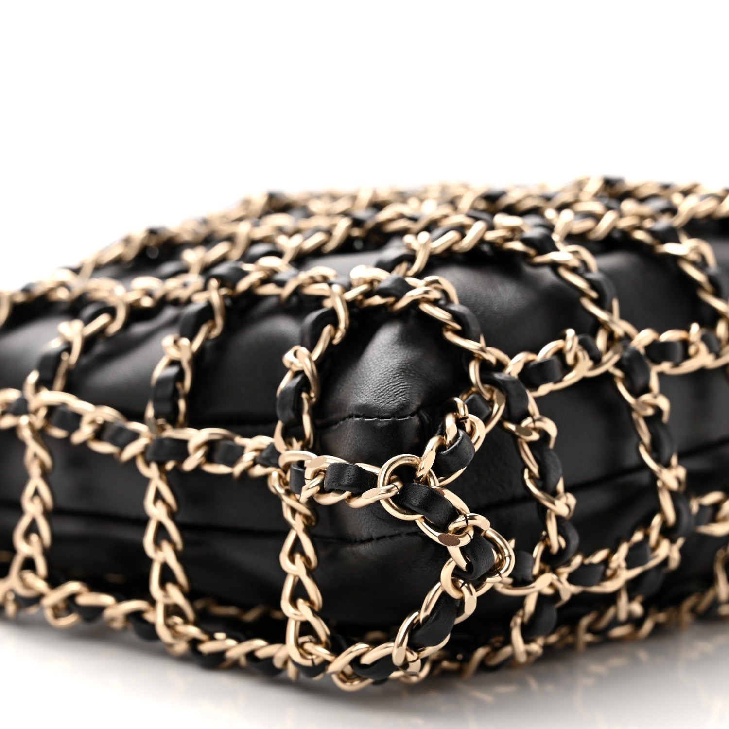 Chanel Lambskin Shopping Chain Tote Black 9 of 12