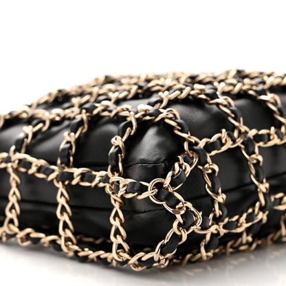 Chanel Lambskin Shopping Chain Tote Black 9 of 12