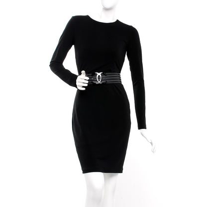 Chanel Calfskin Stitched CC Belt 85 34 Black 2 of 9
