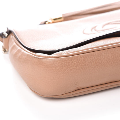 Gucci Pebbled Calfskin Medium Soho Flap Crossbody Camelia 11 of 13