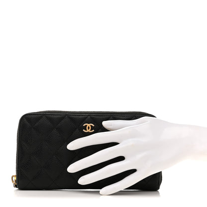 Chanel Caviar Quilted Large Gusset Zip Around Wallet Black 2 of 15