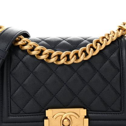 Chanel Pearly Caviar Quilted Small Boy Flap Navy 8 of 10
