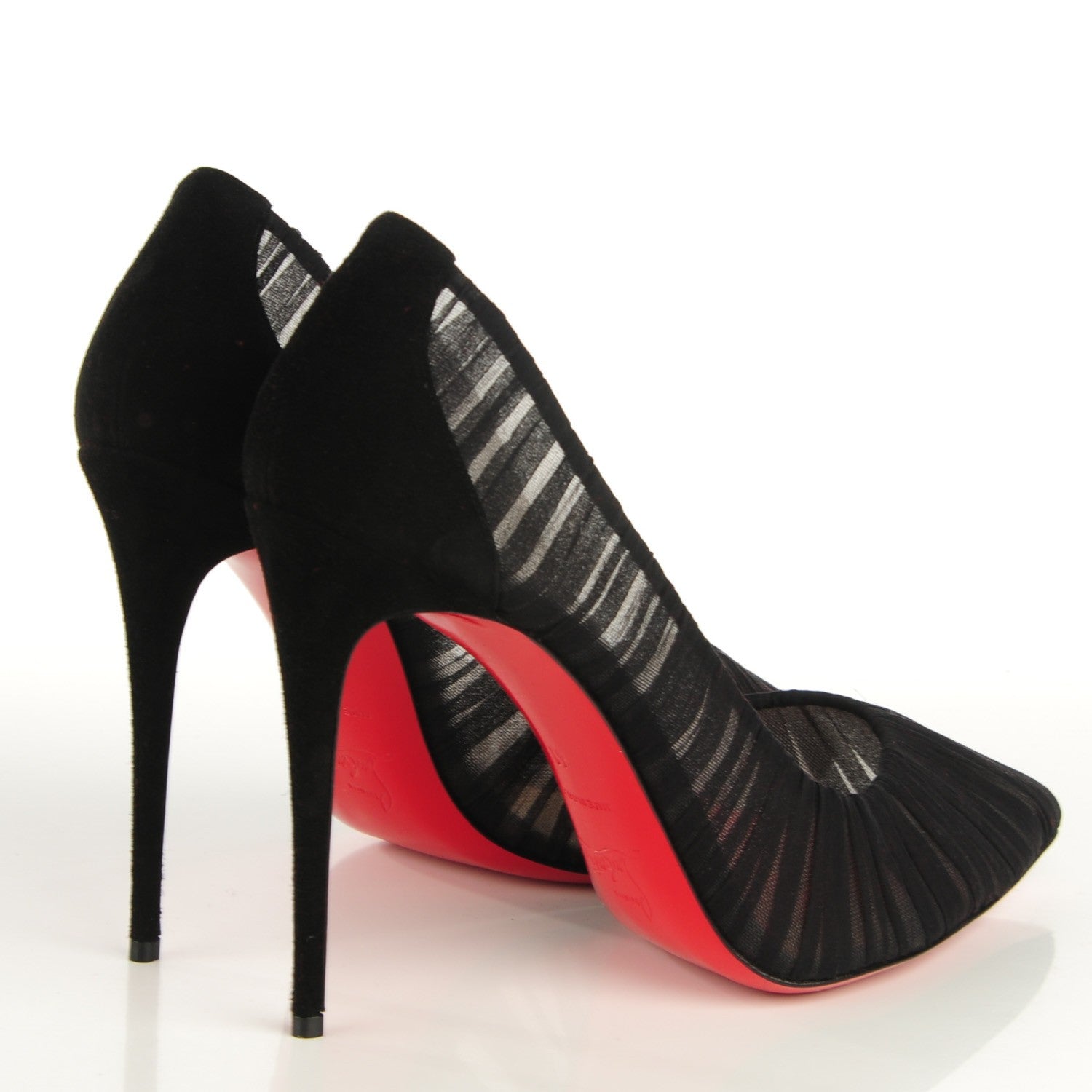 Christian Louboutin Tulle Suede Follies Draperia 100 Pumps 41 Black 4 of 6