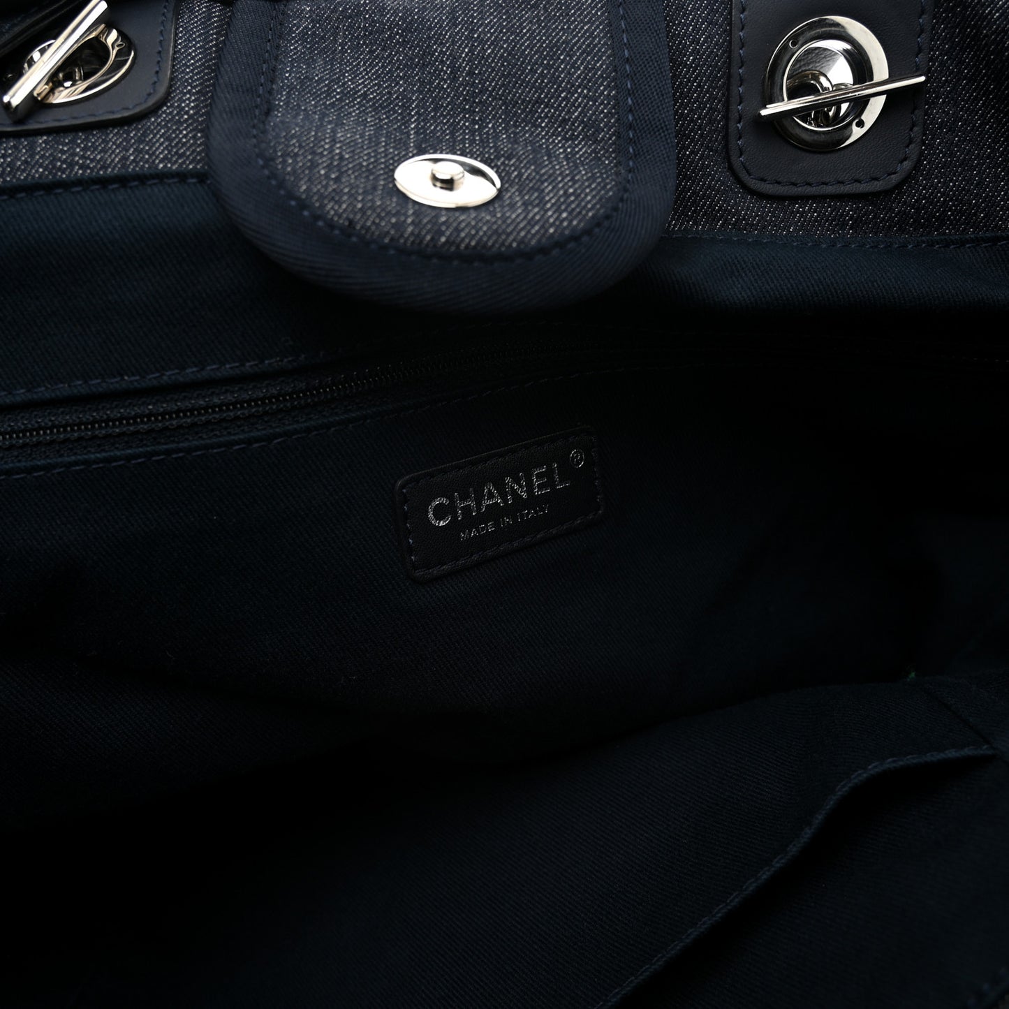 Denim Large Deauville Tote Dark Blue