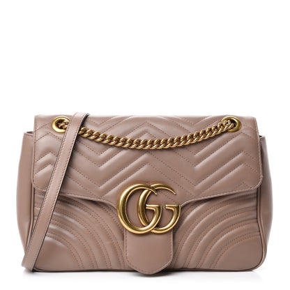 Gucci Calfskin Matelasse Medium GG Marmont Shoulder Bag Porcelain Rose 1 of 11