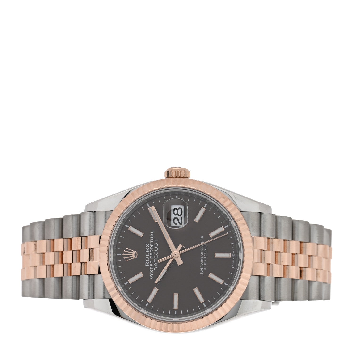 Rolex Stainless Steel 18K Everose Gold 36mm Oyster Perpetual Datejust Watch Chocolate 126231 2 of 5