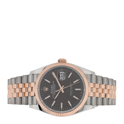 Rolex Stainless Steel 18K Everose Gold 36mm Oyster Perpetual Datejust Watch Chocolate 126231 2 of 5