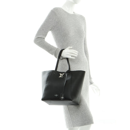 Louis Vuitton Calfskin Lockme Cabas Black 2 of 8