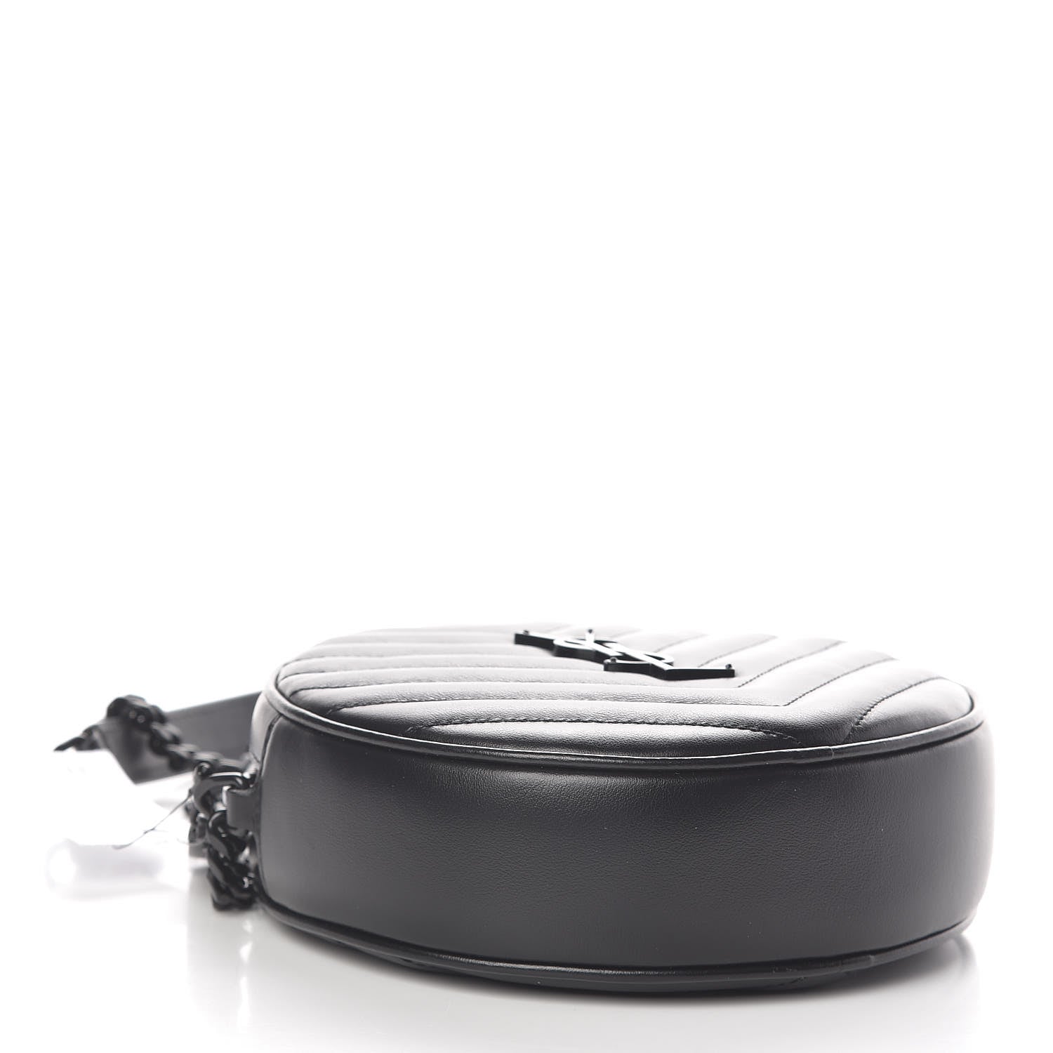 Saint Laurent Calfskin Matelasse Chevron Round Vinyle Camera Bag Black 4 of 9