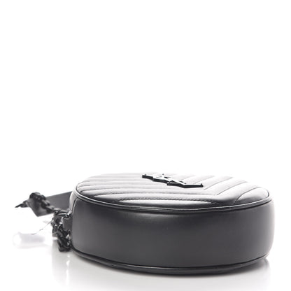 Saint Laurent Calfskin Matelasse Chevron Round Vinyle Camera Bag Black 4 of 9