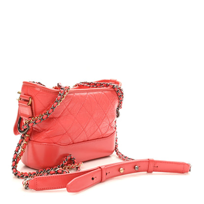 Chanel Aged Calfskin Quilted Small Gabrielle Hobo Coral 3 of 10