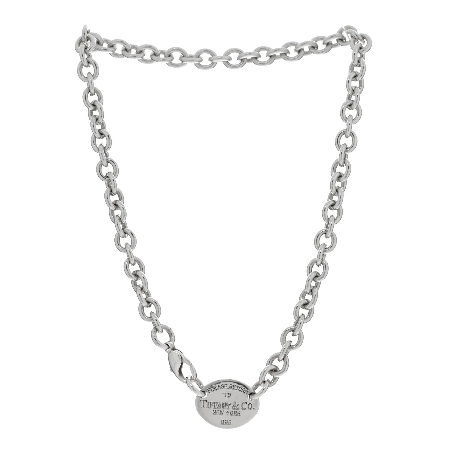 Sterling Silver Return to Tiffany Oval Tag Choker Necklace