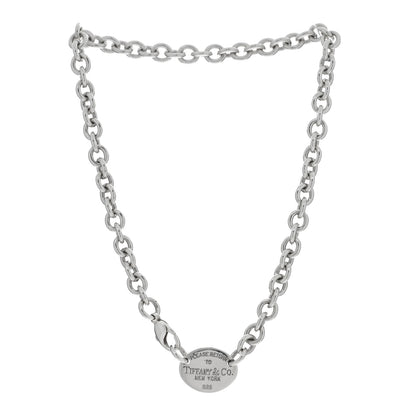Tiffany Sterling Silver Return to Tiffany Oval Tag Choker Necklace 3 of 4