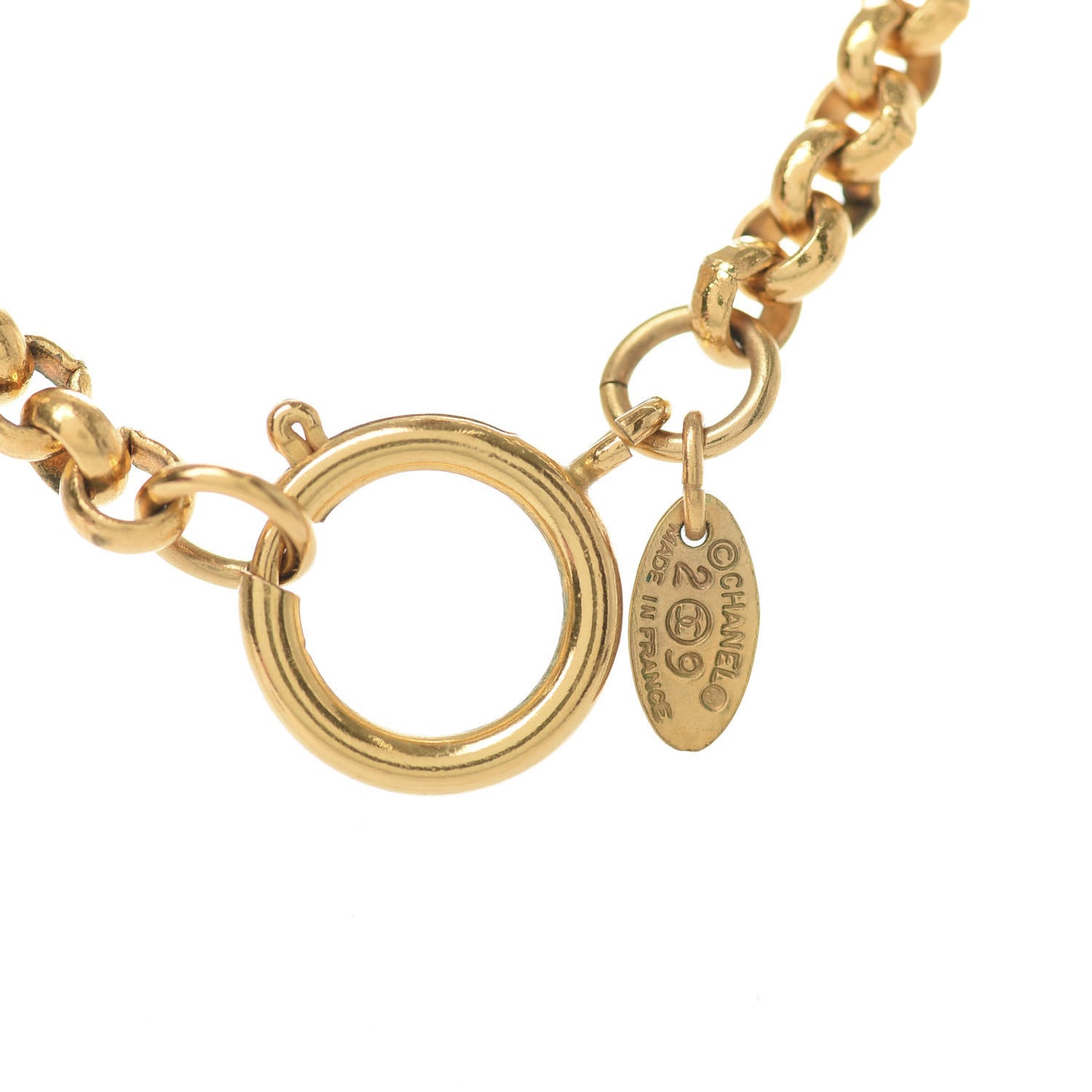 CC Medallion Chain Necklace Gold