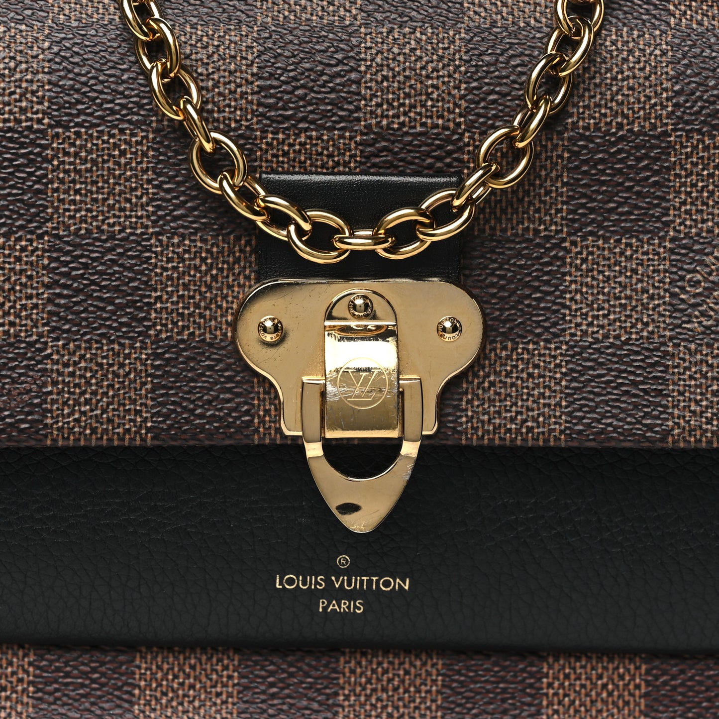 Damier Ebene Vavin Chain Wallet Black