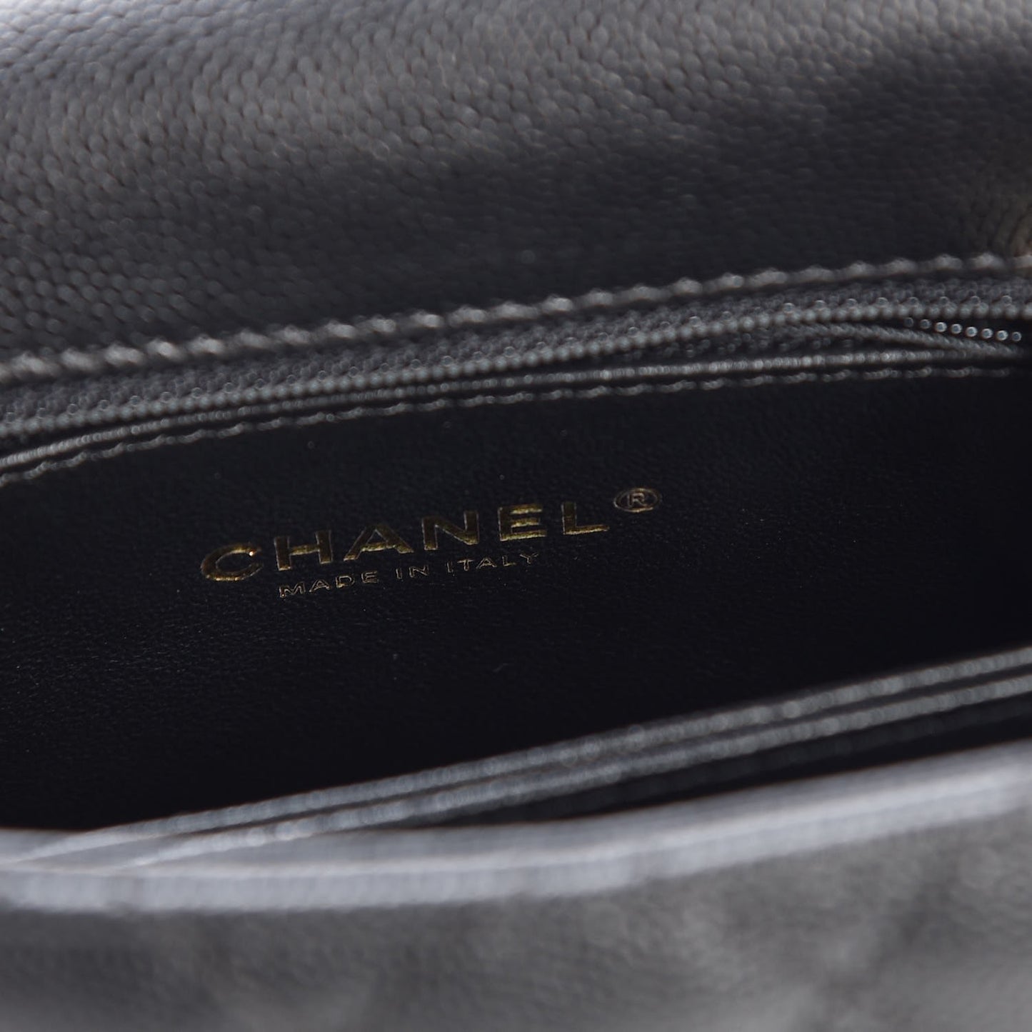 Caviar Lizard Quilted Mini Coco Handle Flap Black