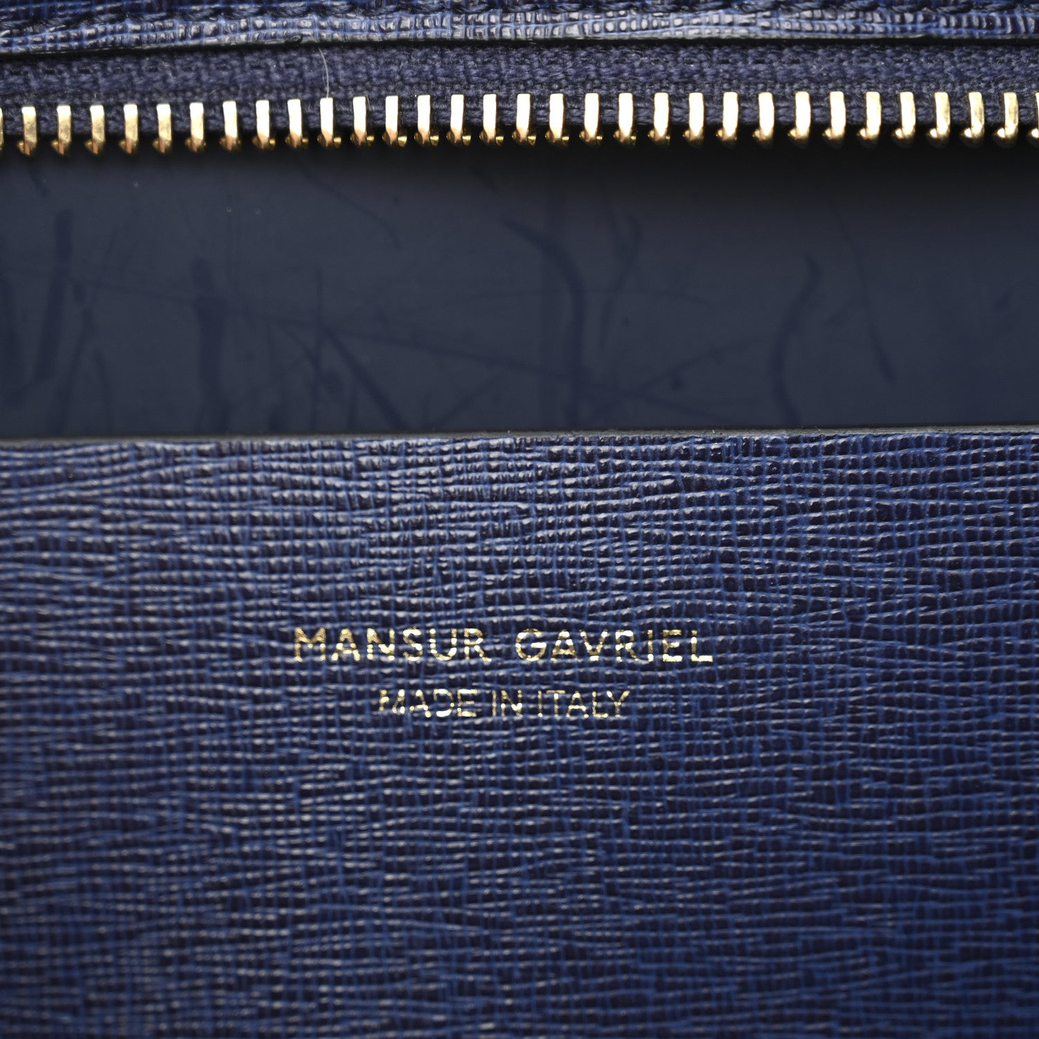 Mansur Gavriel Saffiano Small Zip Tote Navy 6 of 9