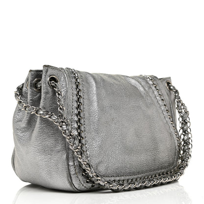 Chanel Metallic Deerskin Luxe Ligne Flap Silver 3 of 21
