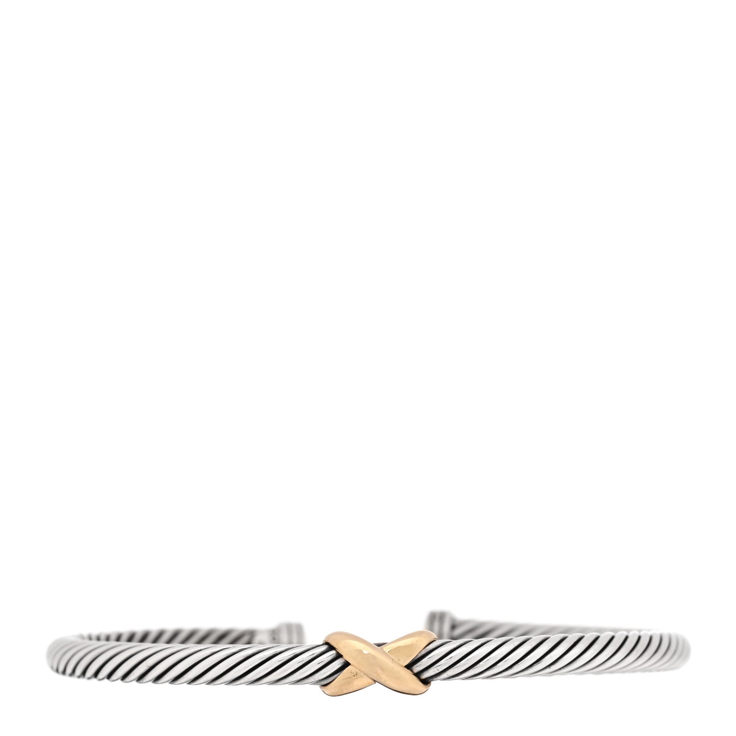 Sterling Silver 18K Yellow Gold 4mm X Station Cable Bracelet
