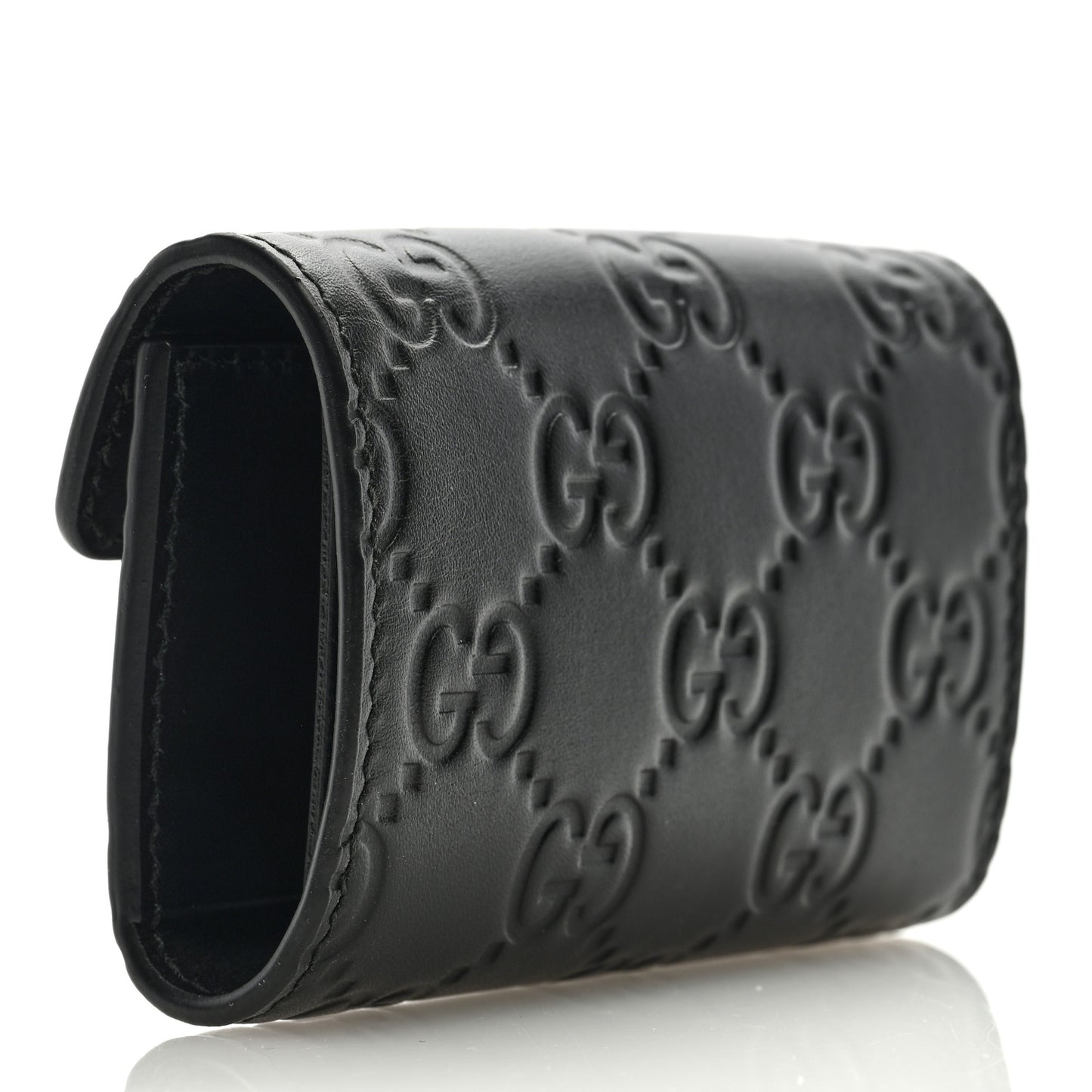 Guccissima Icon Signature 6 Key Holder Case Black