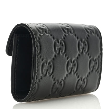 Gucci Guccissima Icon Signature 6 Key Holder Case Black 3 of 6