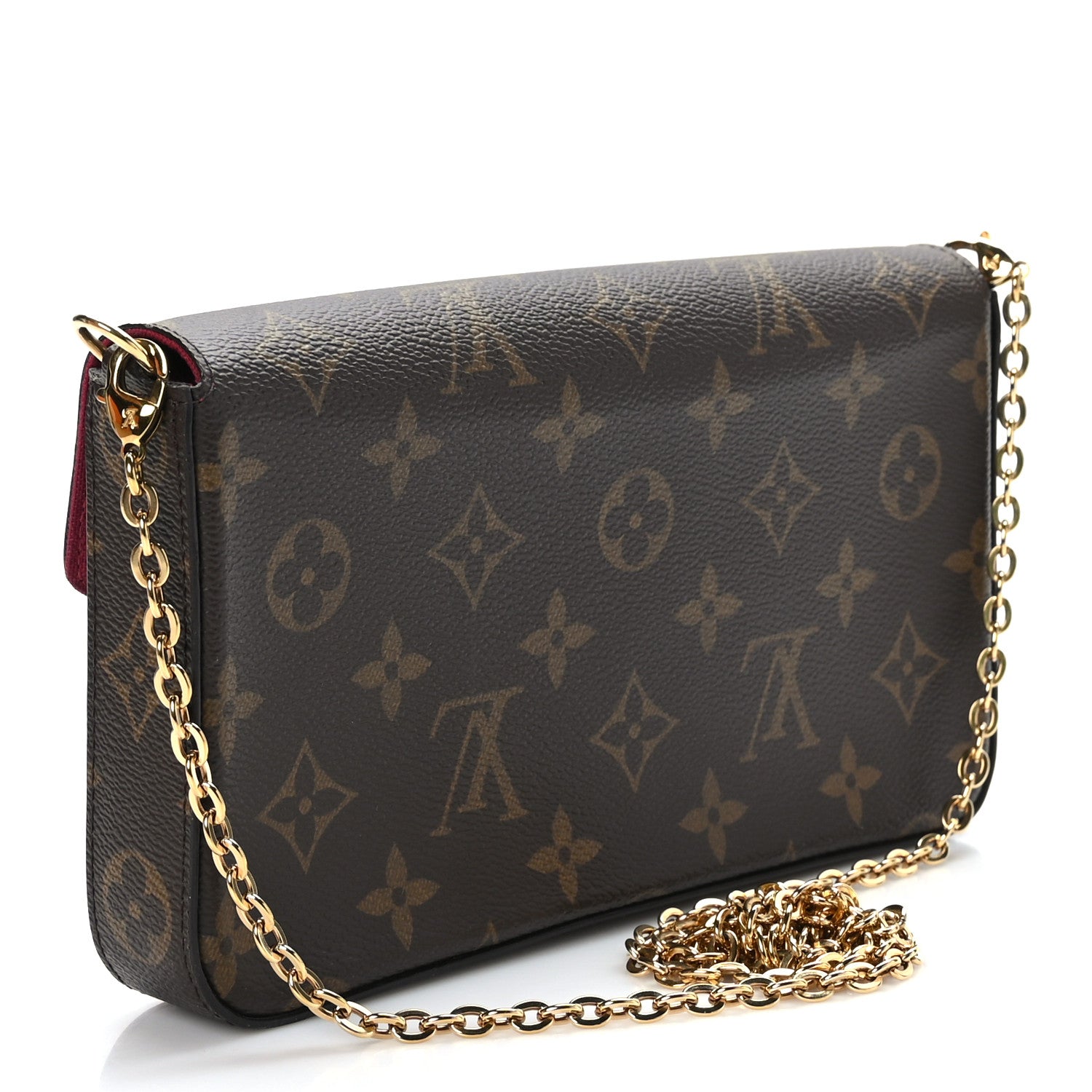 Louis Vuitton Monogram Pochette Felicie Chain Wallet Fuchsia 4 of 9