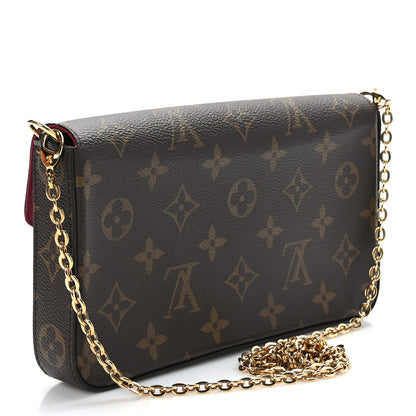 Louis Vuitton Monogram Pochette Felicie Chain Wallet Fuchsia 4 of 9