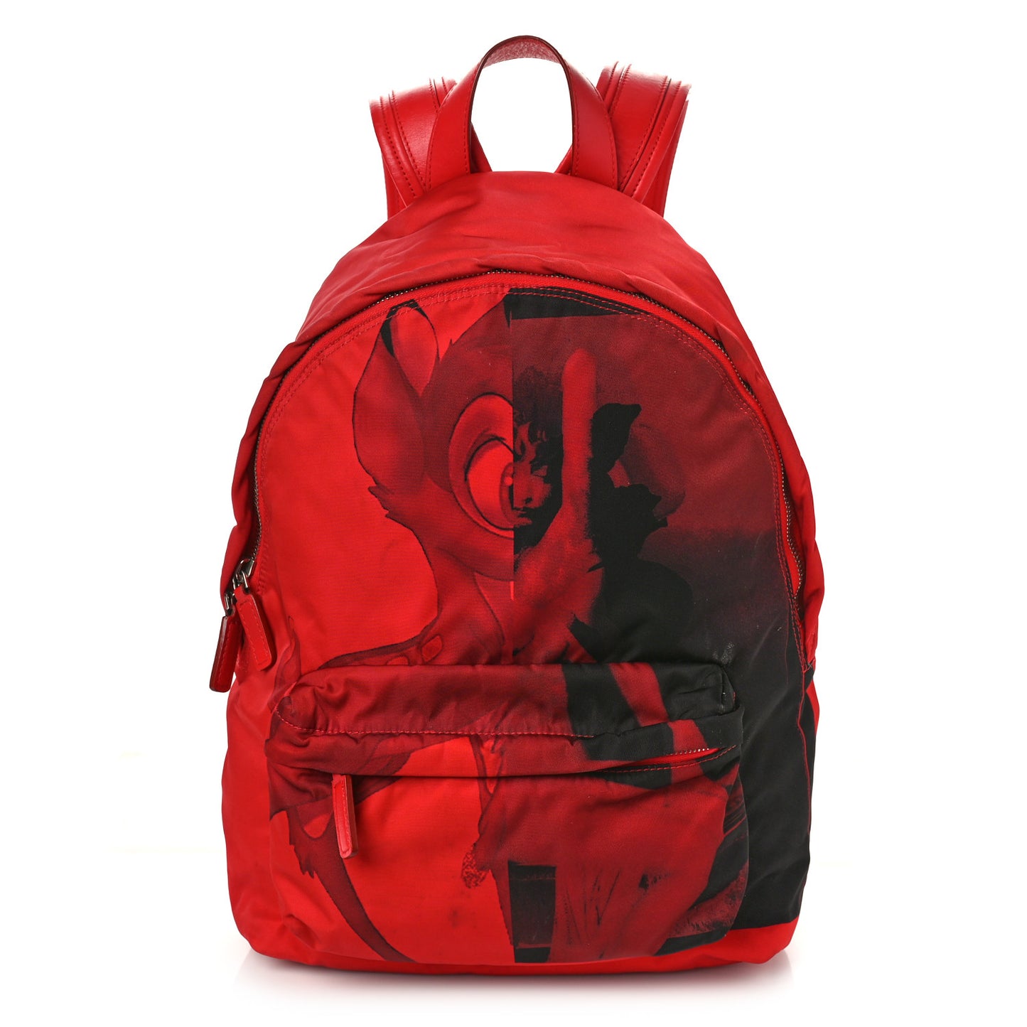 Nylon Bambi Print Nano Backpack Red