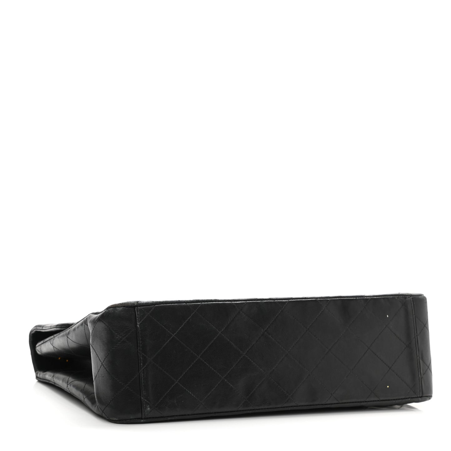 Lambskin Quilted XL Jumbo Single Flap Black