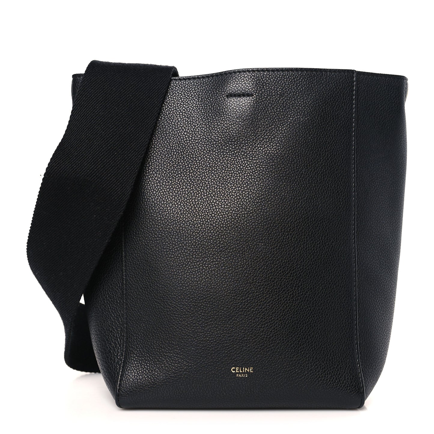Soft Grained Calfskin Small Sangle Bucket Bag Black