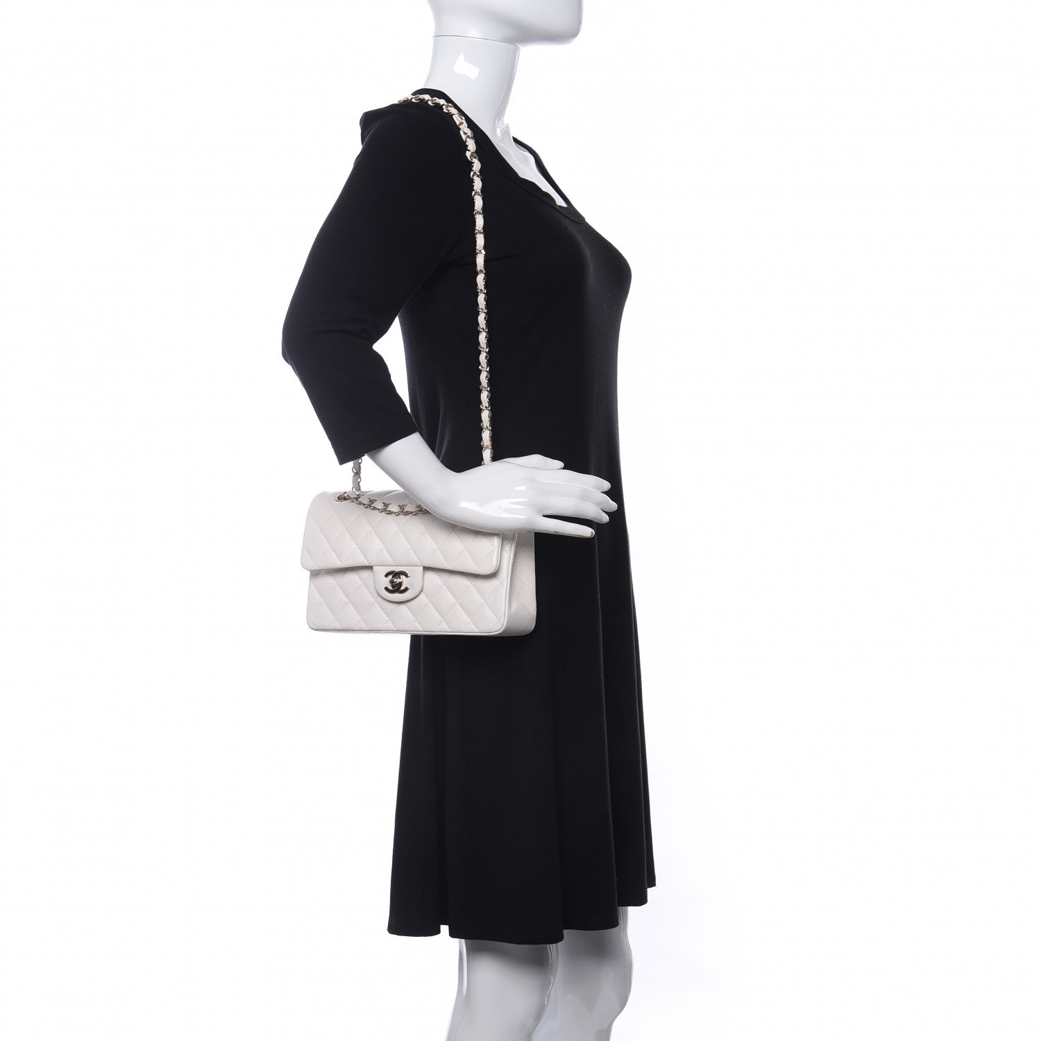 Chanel Caviar Quilted Small Double Flap White 2 of 11