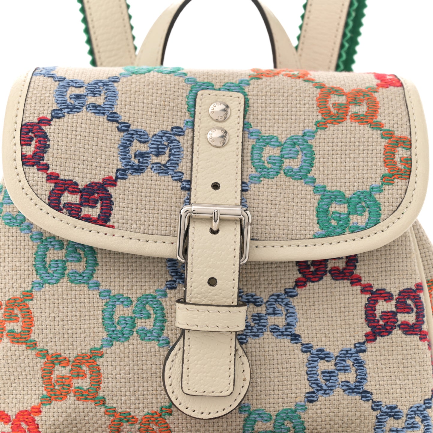 Wool GG Monogram Children's GG Backpack White Multicolor