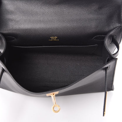 Hermes Swift Kelly Pochette Clutch Black 7 of 24