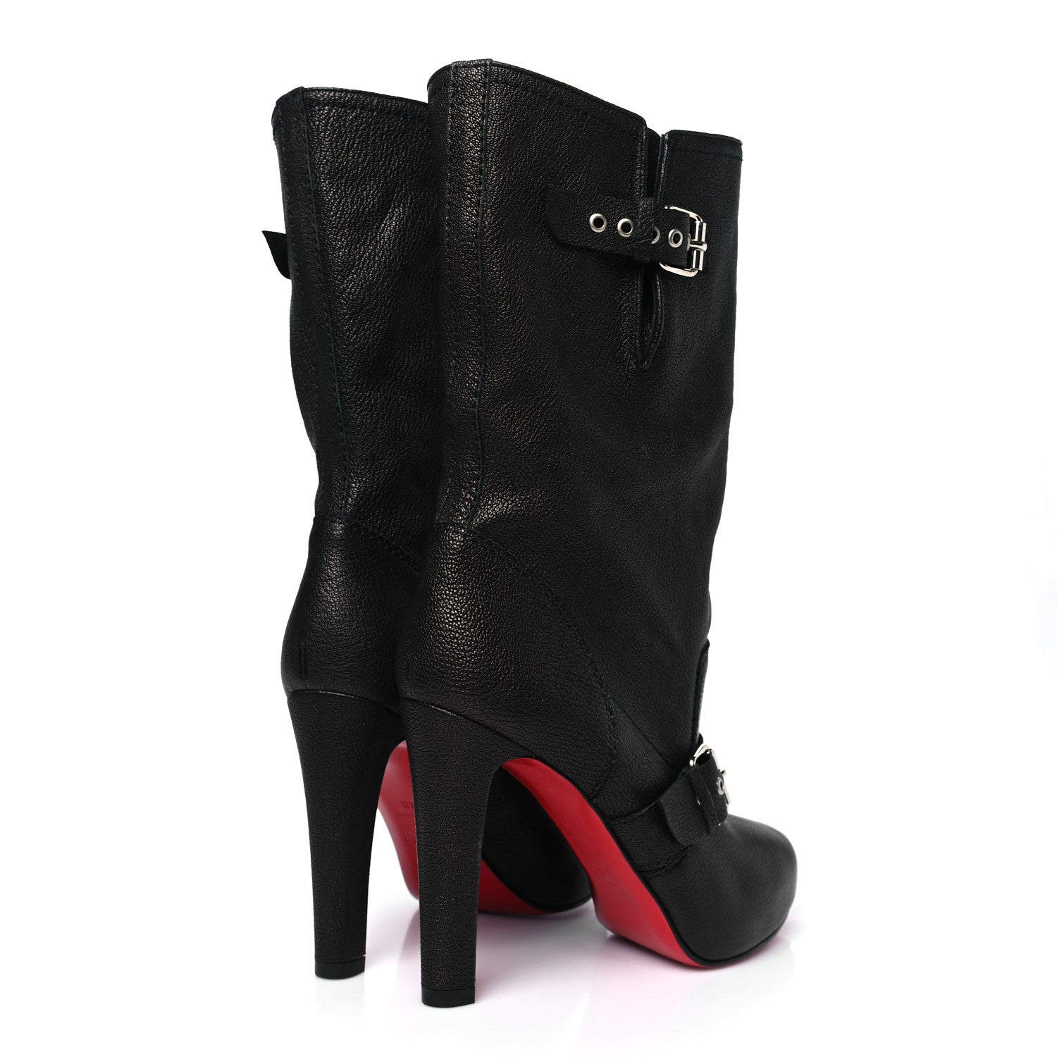 Christian Louboutin Grained Kid Calfskin Flanavec120 Knee Boots 40 Black 4 of 8