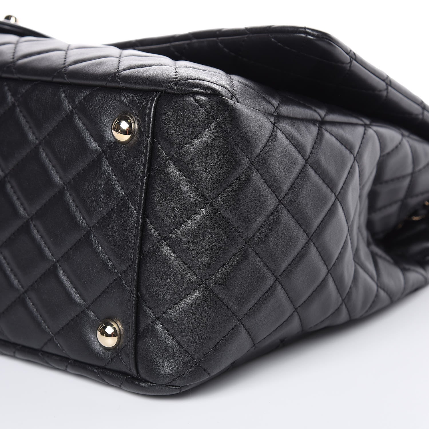 Chanel Metallized Calfskin Quilted XXL Travel Flap Bag Black 9 of 10