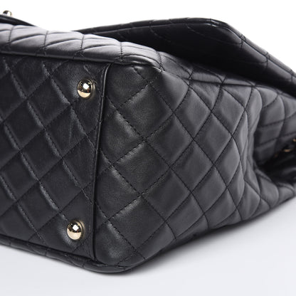 Chanel Metallized Calfskin Quilted XXL Travel Flap Bag Black 9 of 10