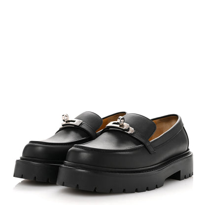 Hermes Calfskin Womens Icone Loafers 36.5 Black 4 of 10