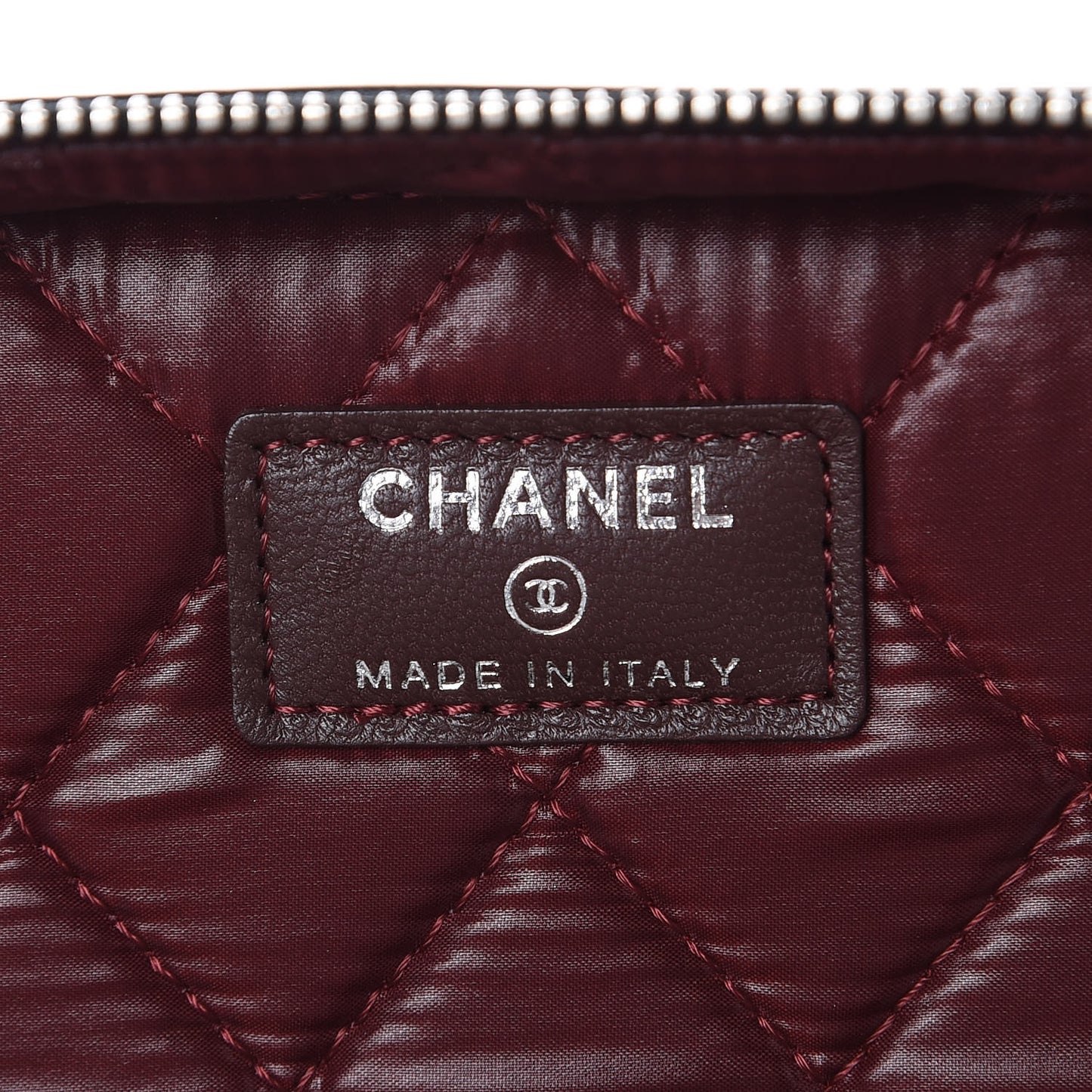 Lambskin Quilted Large Vanity Pouch Black