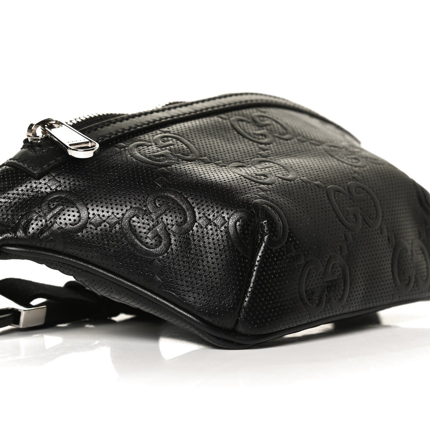 Calfskin GG Tennis Embossed Belt Bag Black