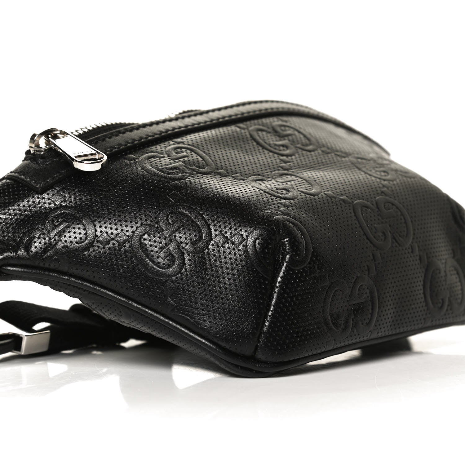 Gucci Calfskin GG Tennis Embossed Belt Bag Black 9 of 13