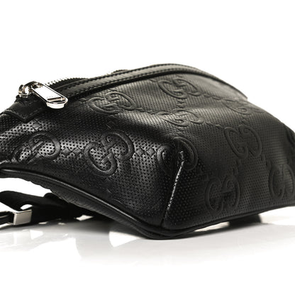 Gucci Calfskin GG Tennis Embossed Belt Bag Black 9 of 13