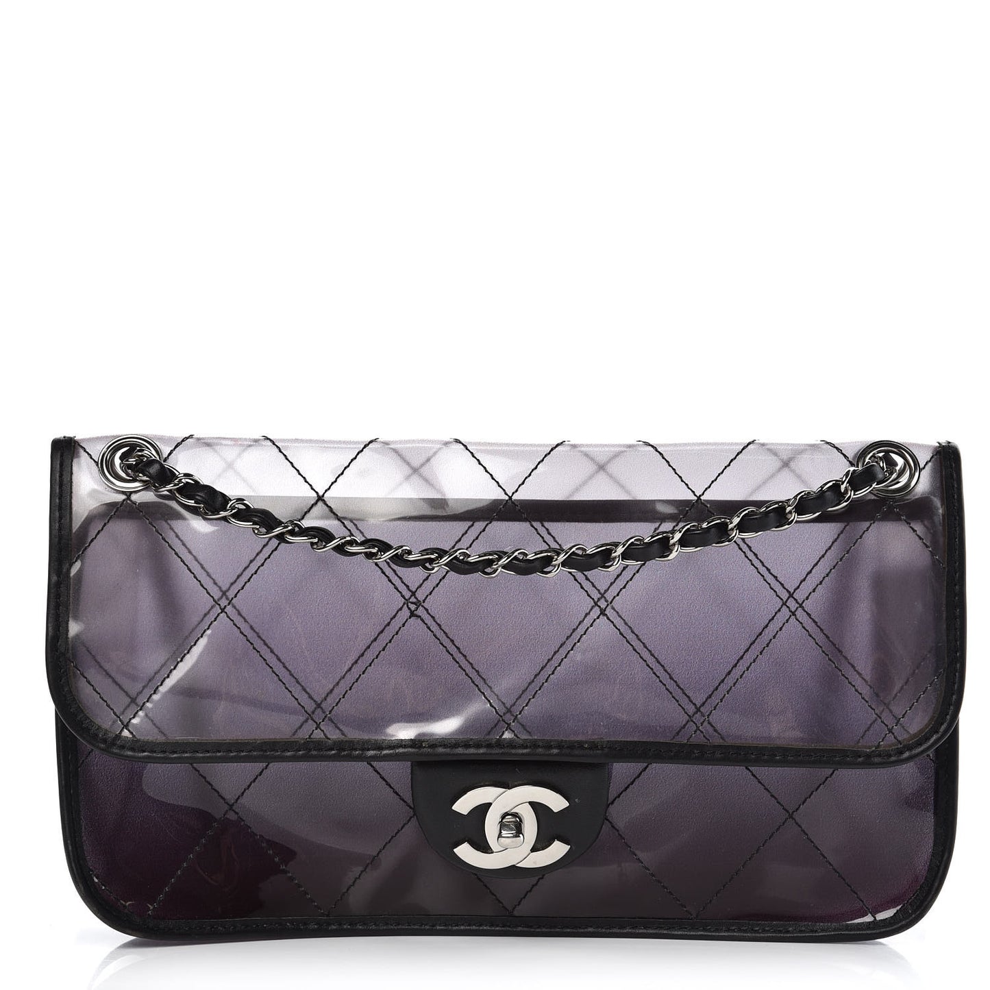 Vinyl Quilted Degrade Jumbo Single Flap Black