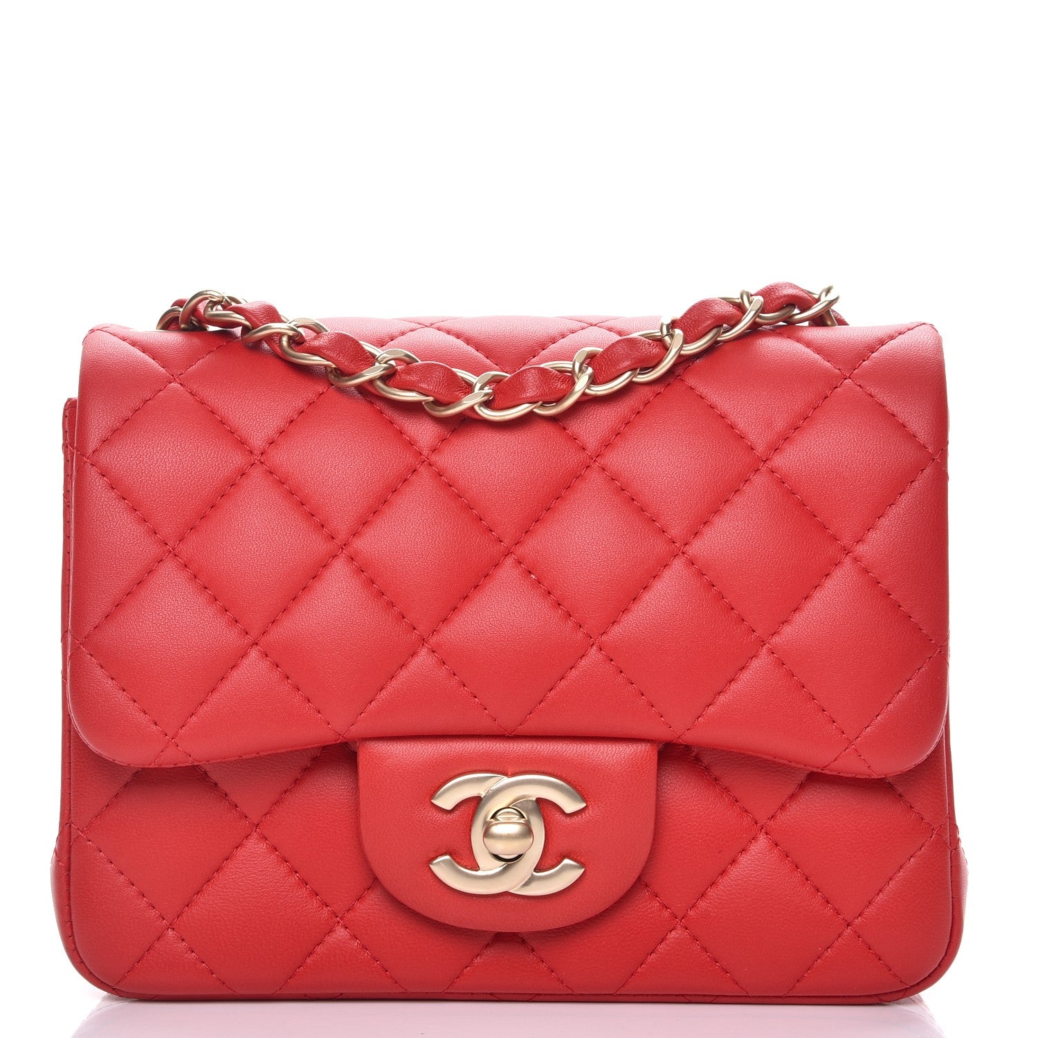 Chanel Lambskin Quilted Mini Square Flap Red 1 of 10