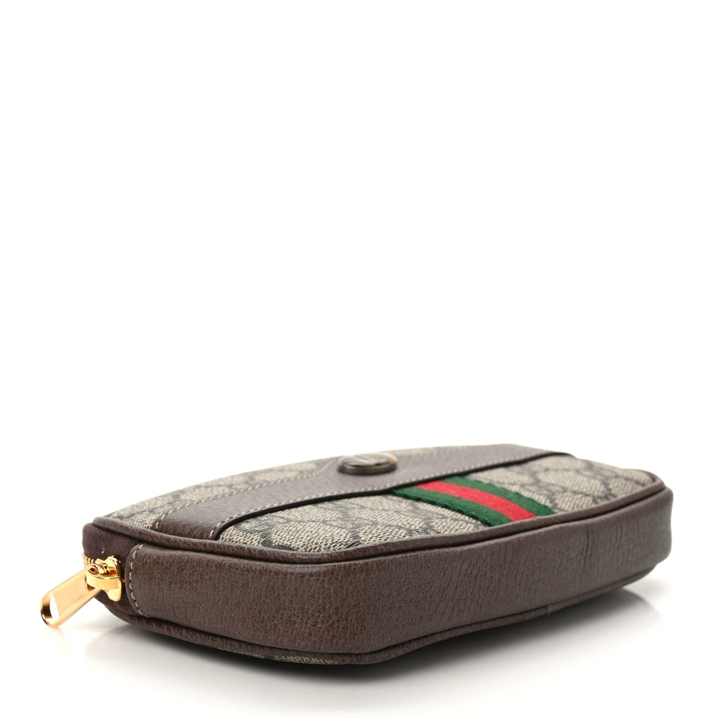 GG Supreme Monogram Web Ophidia Belted iPhone Case 85 34 Dark Brown