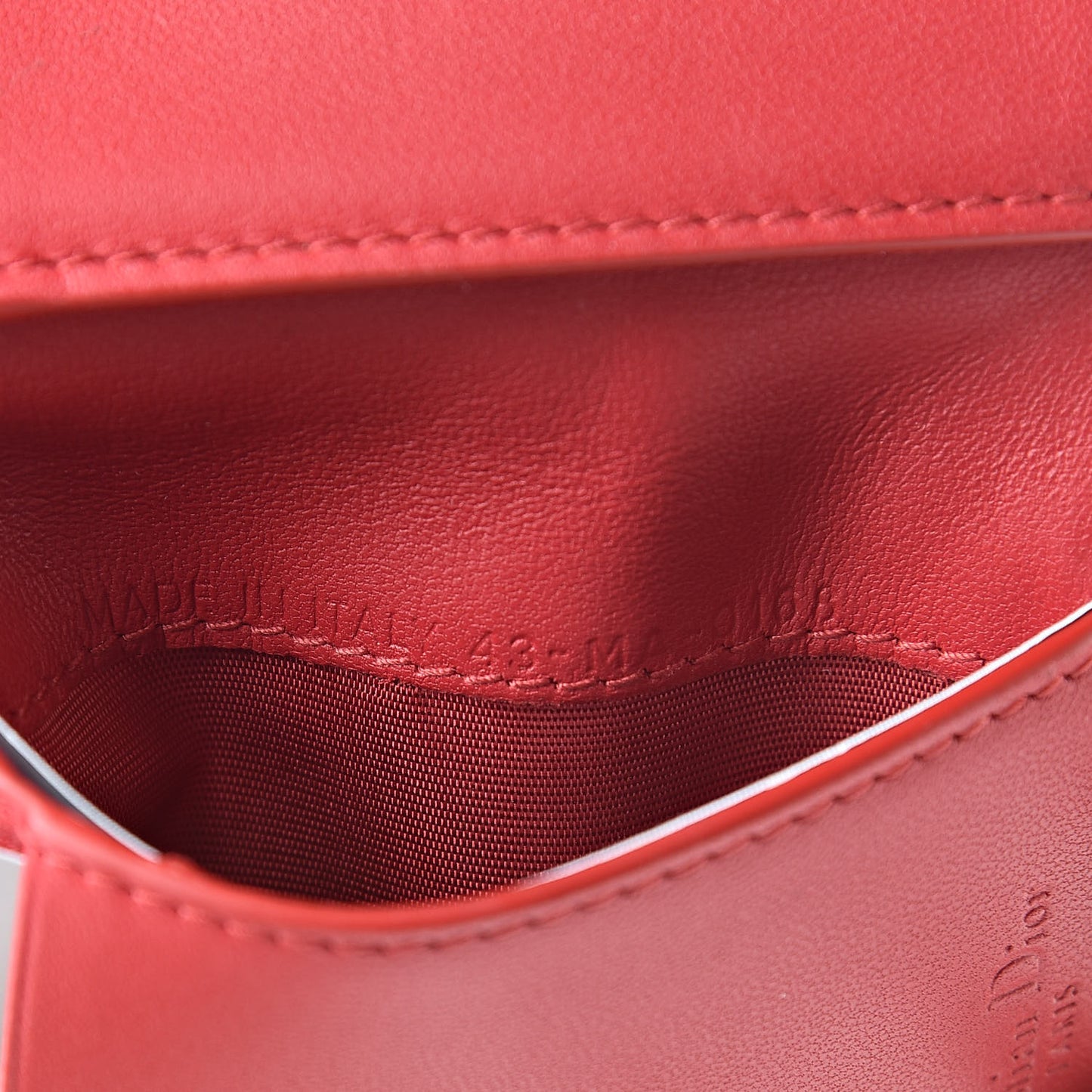 Lambskin Cannage Lady Dior Lotus Wallet Rusty Red